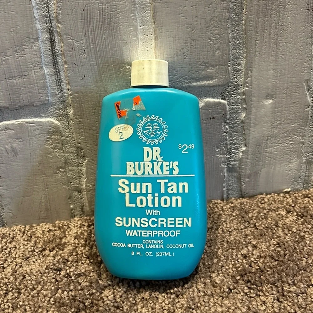 Dr. Burke’s vintage sun tan lotion with sunscreen